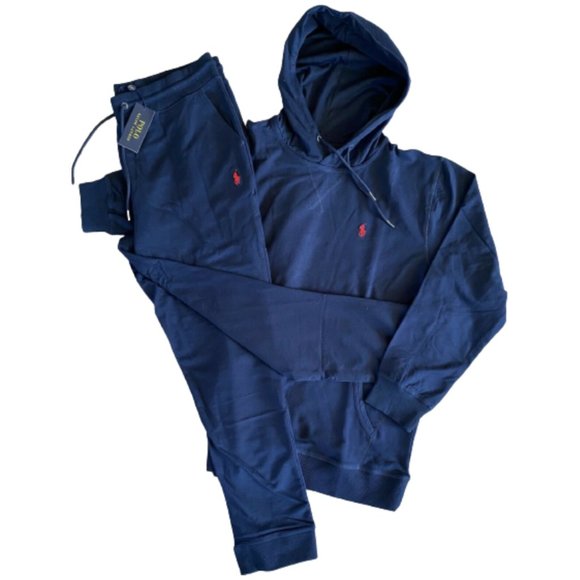 Ralph Lauren Other - NWT Polo Ralph Lauren Men’s Navy Double Knit Hoodie & Jogger Set Size Medium